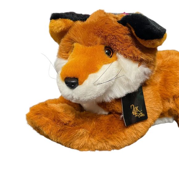 Vintage 24K Polar Puff Realistic Plush Red Fox 12” Tag Attached 1992 Animal - Picture 5 of 16